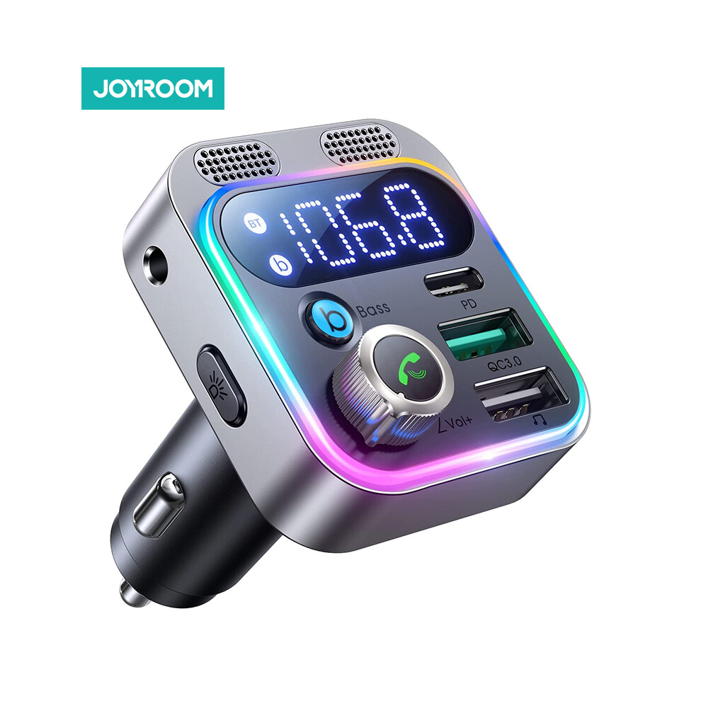 (Black)Car Handsfree Bluetooth Compatible 5.3 Fm Transmitter Car Modulator Player Handsfree Audio Receiver Black 9319708993073