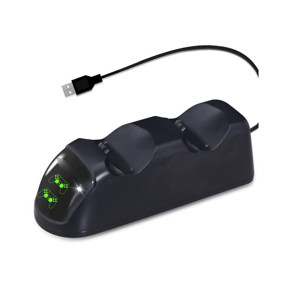 (Black) DATA FROG PS4 charging station controller charger for wireless PS4 USB Dual Dock Station Black-image-OPC-PH7Y9PD-NEW