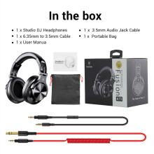 (Black) Oneodio A71 wired earphones with microphone studio DJ headphones professional monitor