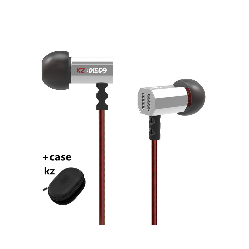 ( Without Microphone Case)Kz Ed9 Nozzles Headphone Heavy Bass Music Headset Fever Silver 9319708994346