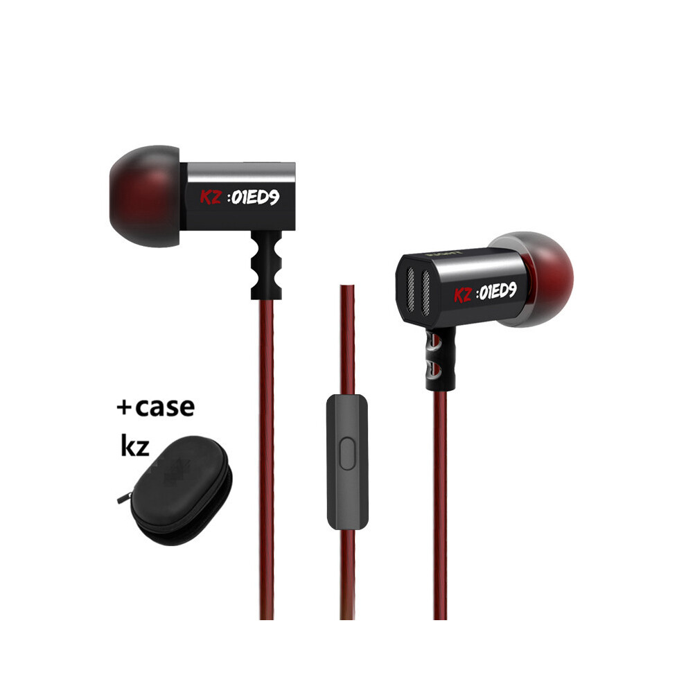 ( Microphone Case)Kz Ed9 Nozzles Headphones Heavy Bass Music Headset Fever Hifi Black 9319708994469