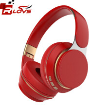 (Rojo) Auriculares inalámbricos Bluetooth 5.0 Auriculares plegables Auriculares estéreo de graves HiFi