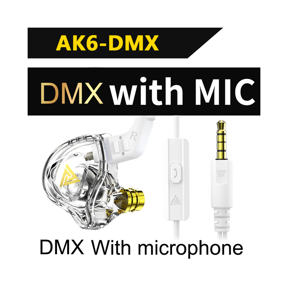 (Ak6-Dmx )Qkz Ak6 Sk7 Copper Driver Hifi Wired Headphone Mic Sport Running Headphone White 9319708995800