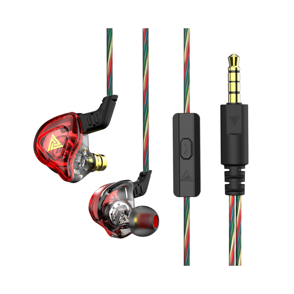 ( C And Mic)Qkz Ak6 3.5Mm Wi Headphone Copper Driver Stereo Hifi Headphone Bass Red 9319708995879