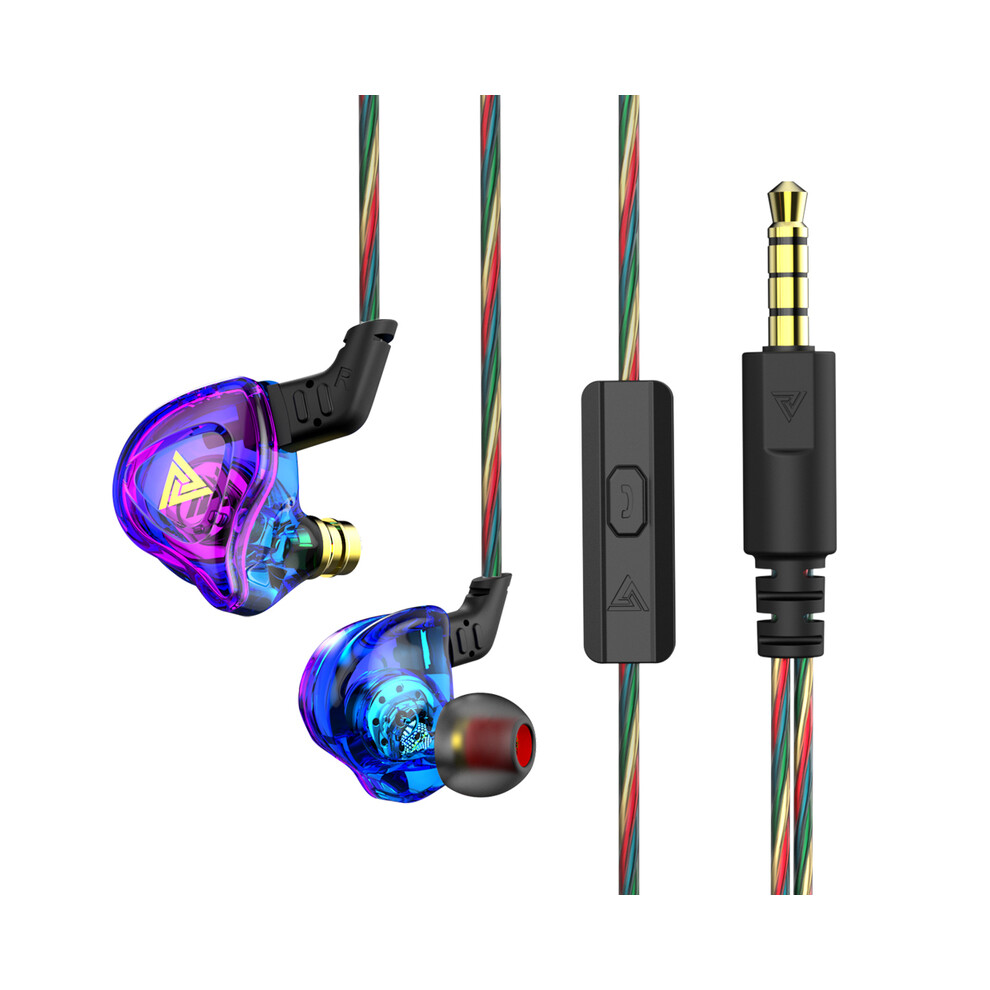 (Colorful C With Mic)Qkz Ak6 3.5Mm Wired Headphone Copper Driver Stereo Hifi Headphone Bass 9319708995893