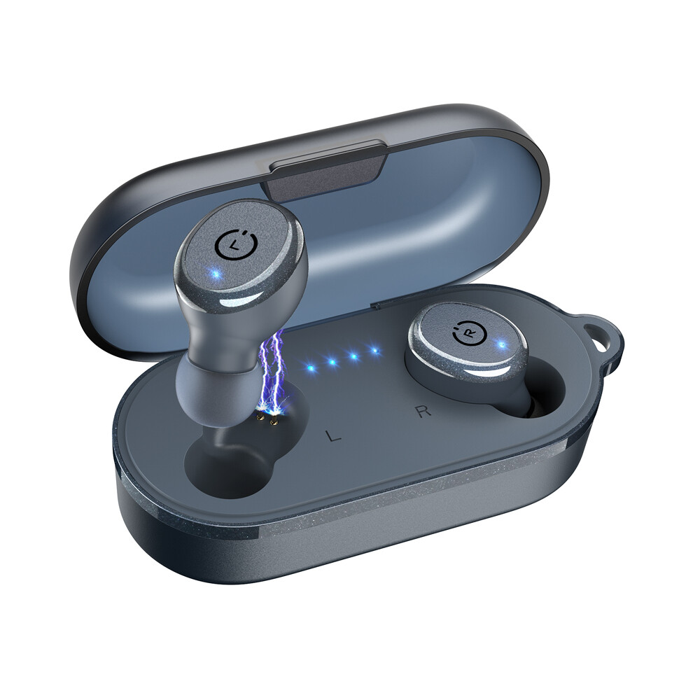 (Navy)Tozo T10 Bluetooth 5.3 Headphone Wireless Headphone Ai Enhanced Calls Deep 9319708996289