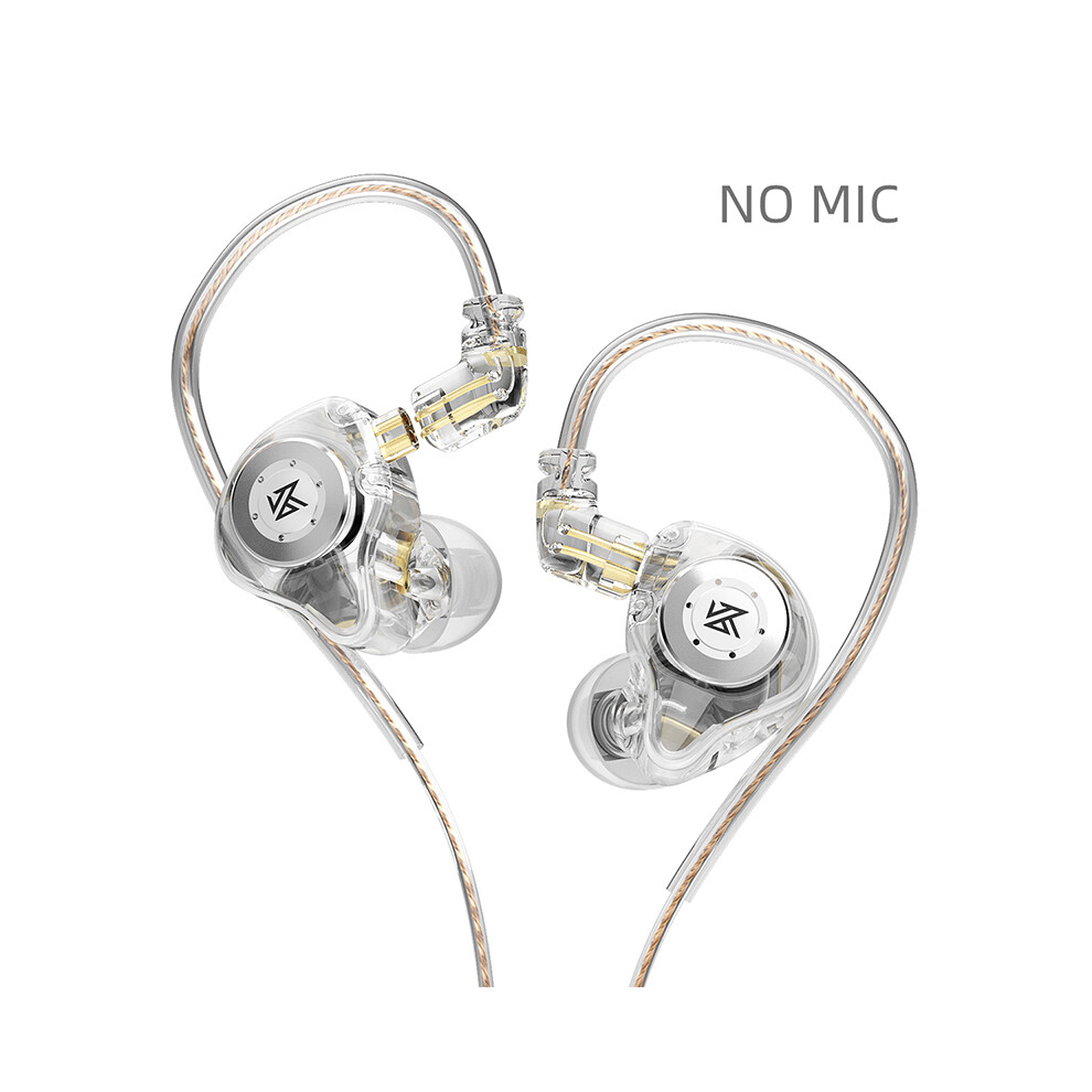 (Clear No Mic)Kz Edx Pro In-Ear Headphones Dynamic In Ear Monitor Hifi Wired Headphones Bass 9319708996395