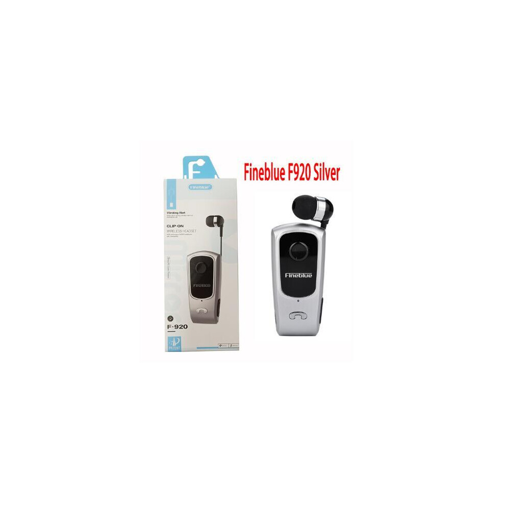 (F920 With Box) F920 Wireless Headset Bluetooth 5.0 Handsfree Headset Headset Call Reminder Vibrator Silver 9319708994810