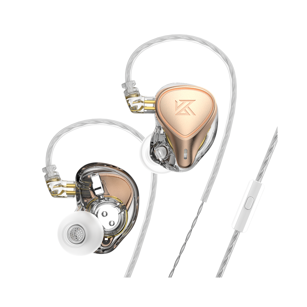 (Zex Pro Mic)Kz Zex Pro In-Ear Hifi Headphone Electrostatic + Dynamic + Balanced Detachable Gold 9319708996999