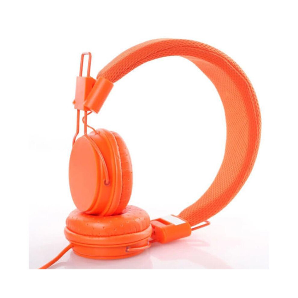 (Orange) Colorful Wired Headphones Stereo Bass Kids Headphones With Microphone Music Vedeo-image-OPC-PH7YBBP-NEW