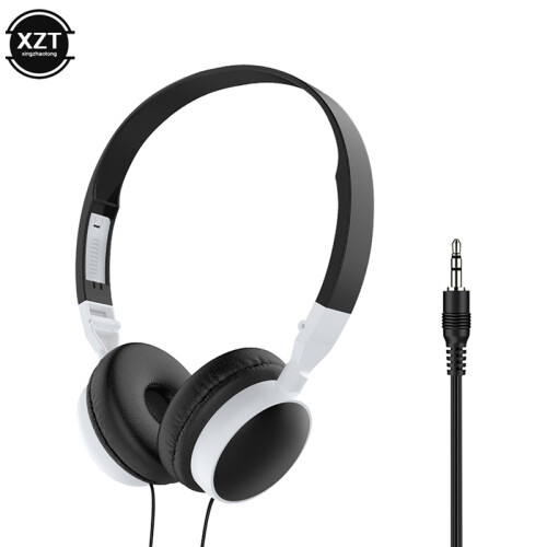 (Black) Wired Foldable 3.5mm Headphone Head Mounted Headphone Headphone Headphone