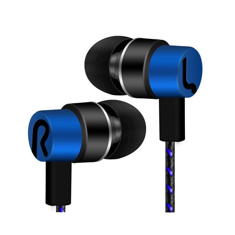 (Blue) Headphone Wired Earbuds For Phones Universal 3.5Mm In-Ear Stereo Headphone Blue 9319708999549