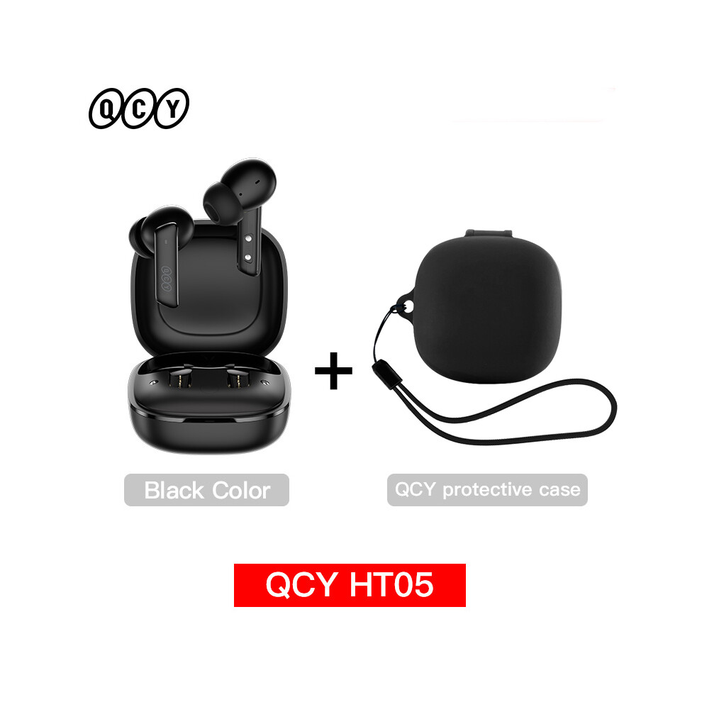 ( With Case01)Qcy Ht05 Anc Wireless Headphone 40Db Noise Canceling Bluetooth 5.2 Headphone 6 Microphone Black 9319708999785