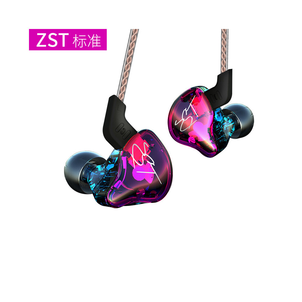 (Zst No Microphone)Kz Zst Pro X In Ear Earbud Hybrid Headphone Hifi Bass Sound Dampening Purple 9319708000078