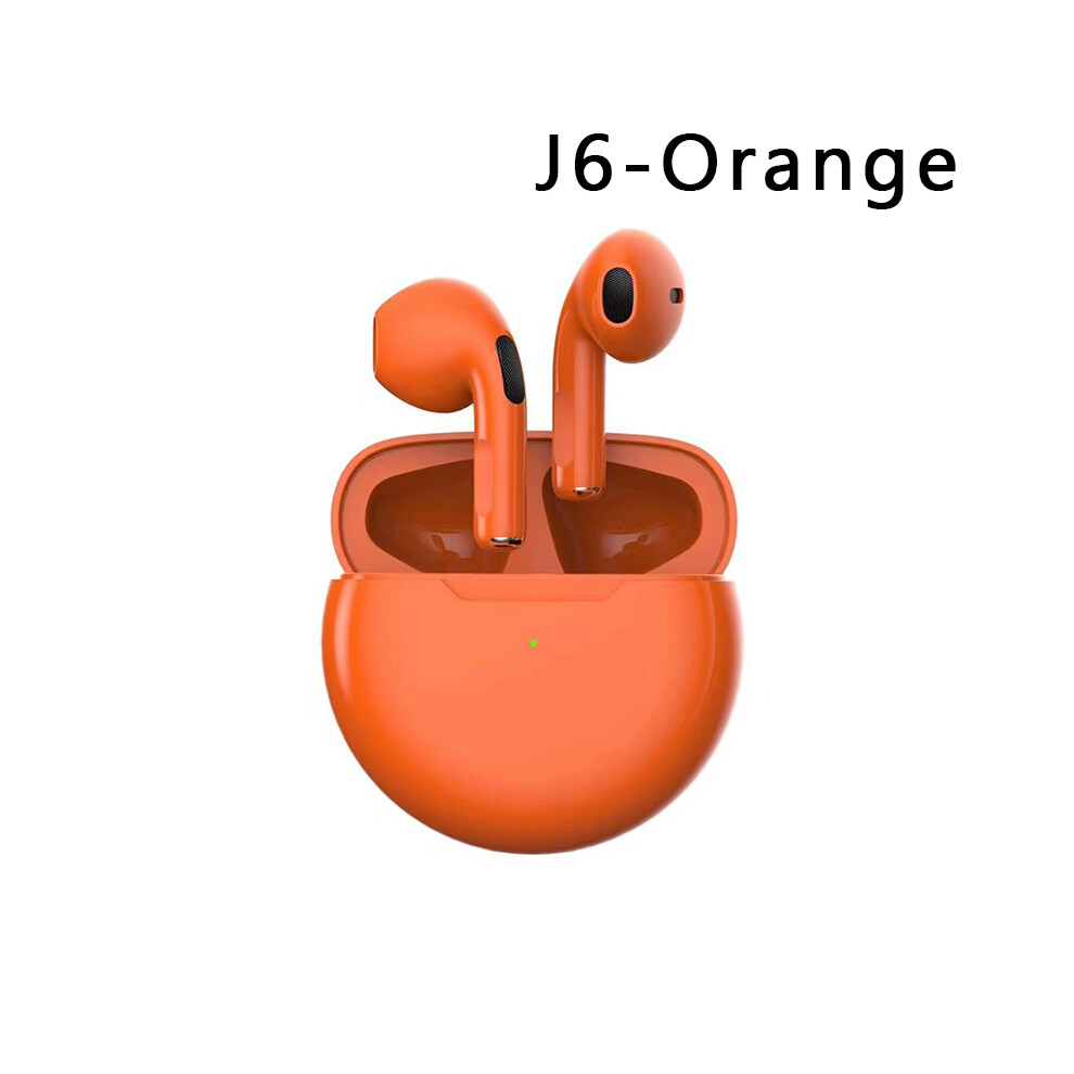 (J6-)Tws Pro 6 Earphone Bluetooth Headphone With Mic 9D Stereo Hifi Headphone For Iphone Orange 9319708000863