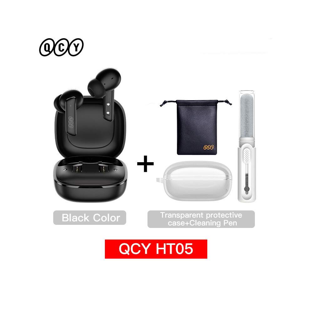(Bla With Accessories)Qcy Ht05 Anc Wireless Tws Bluetooth 5.2 Earbuds 40Db Active Noise Canceling Headphone 9319708001068
