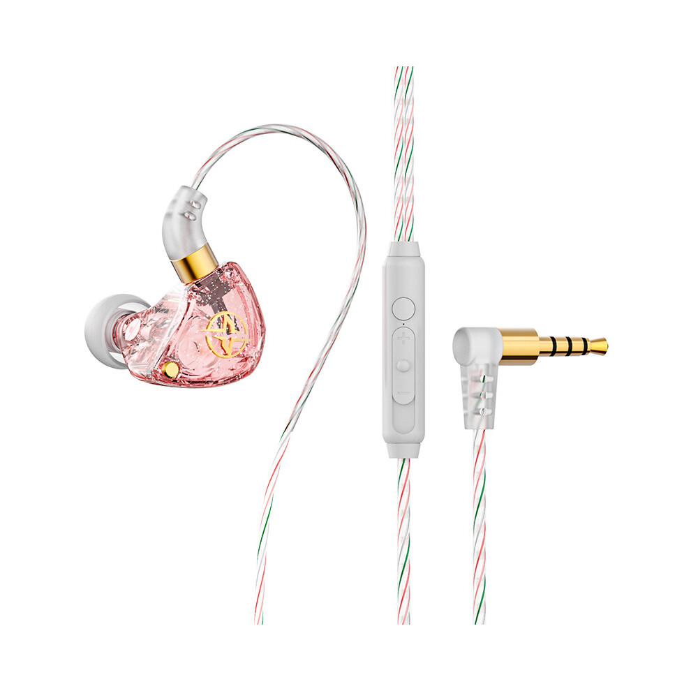 (Pink)X6 Wired Hifi Headphone In-Ear Bass Headphone With Mic Dynamic Music Monitor Pink 9319708001303