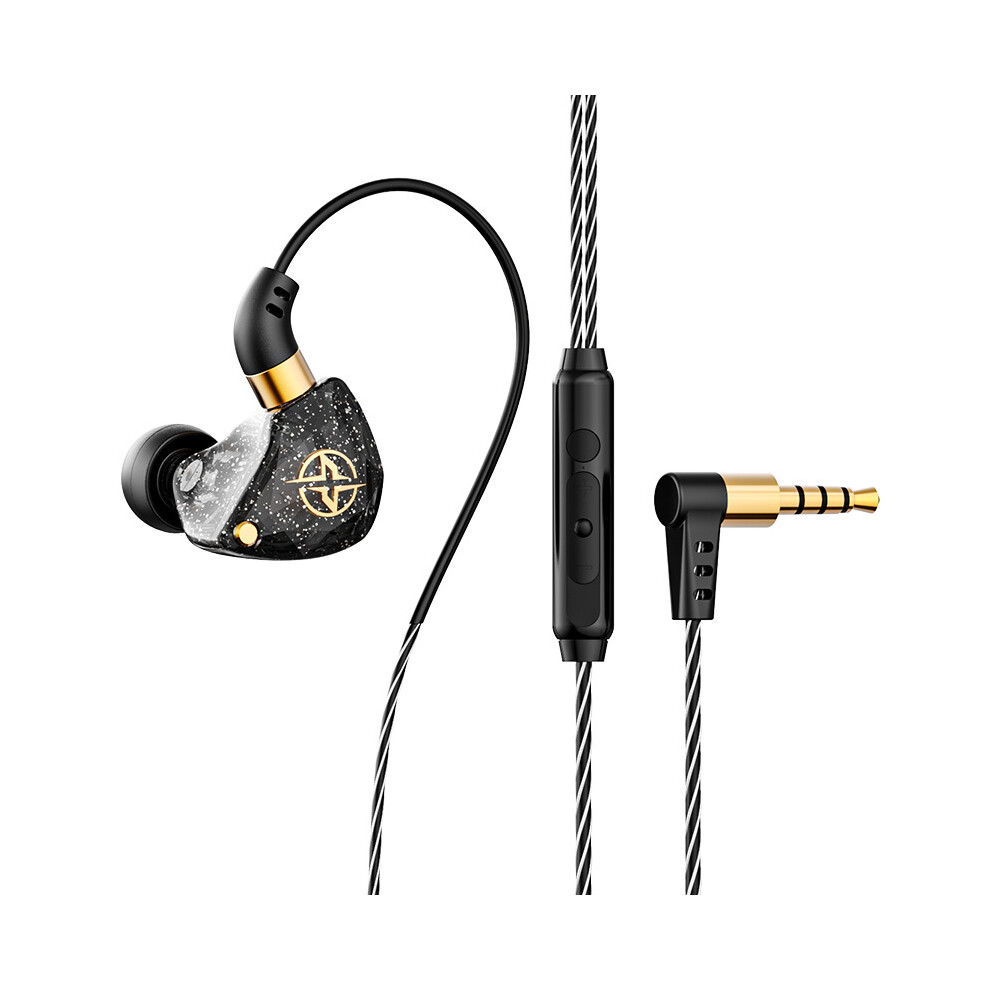 (Black)X6 Wired Hifi Headphone In-Ear Bass Headphone With Mic Dynamic Music Monitor Earbuds Black 9319708001310