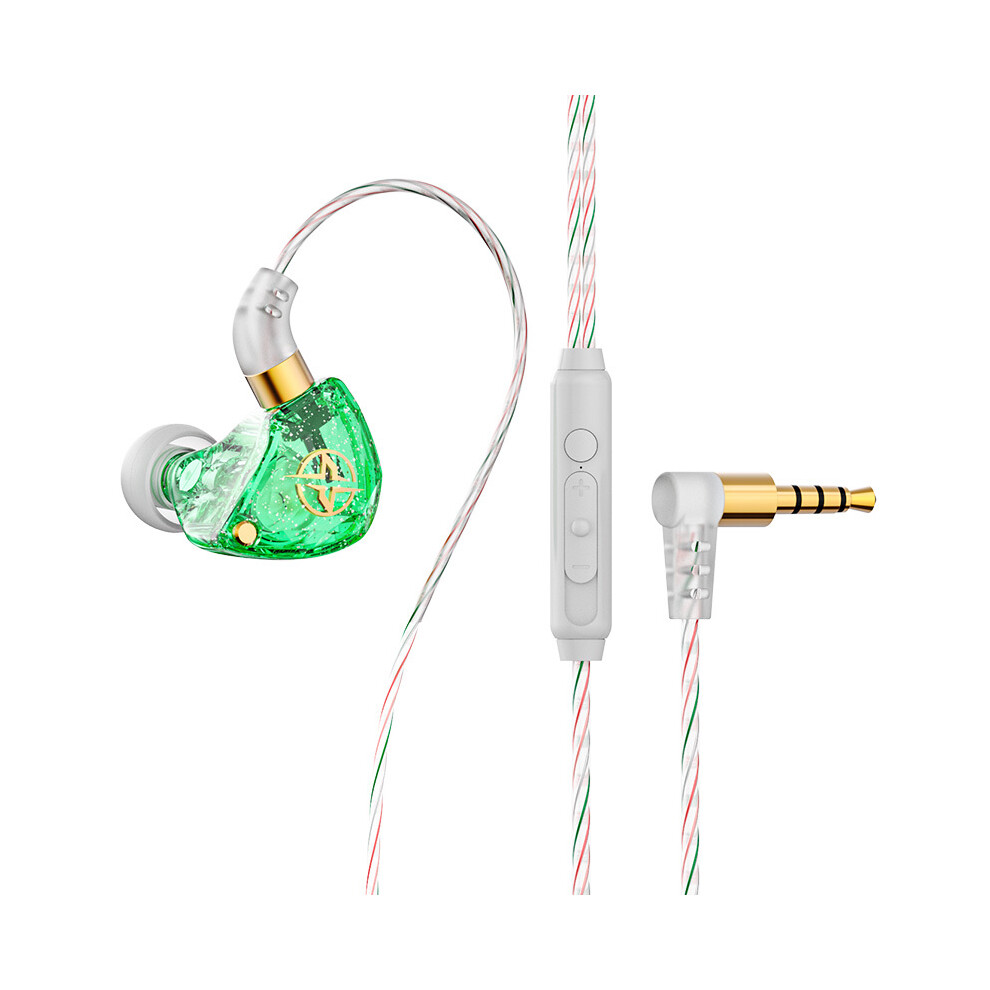 (Green)X6 Wired Hifi Headphone In-Ear Bass Headphone With Mic Dynamic Music Monitor Earbuds Green 9319708001334