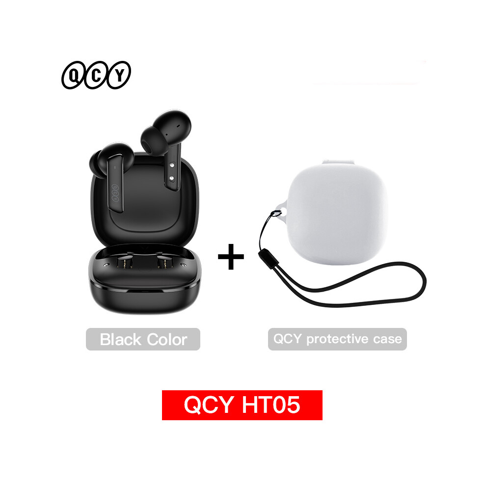 ( With Case04)Qcy Ht05 Anc Wireless Headphone 40Db Noise Canceling Bluetooth 5.2 Headphone 6 Microphone Black 9319708999792