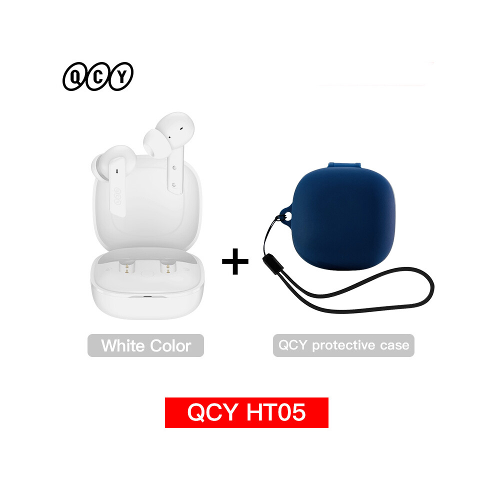 ( With Case03)Qcy Ht05 Anc Wireless Headphone 40Db Noise Canceling Bluetooth 5.2 Headphone White 9319708999860