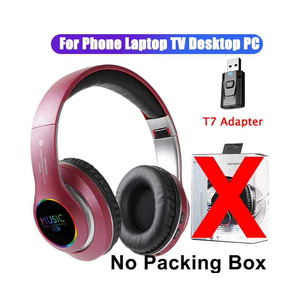 ( T7 Without Box)New Hifi Stereo Headphone Bluetooth Headphone Music Headphone Support Red 9319708001907