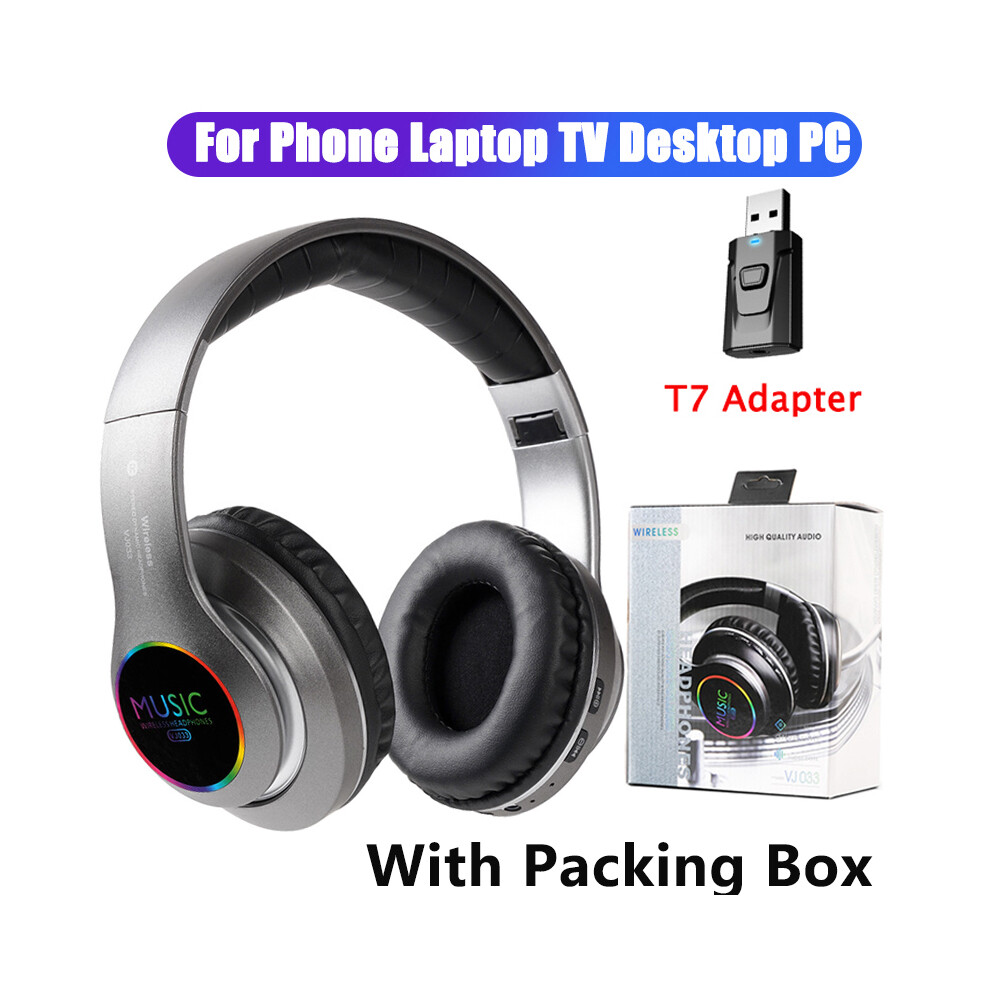 ( With T7) New Hifi Stereo Headphone Bluetooth Headphone Music Headphone Support Sd Card Grey 9319708001921