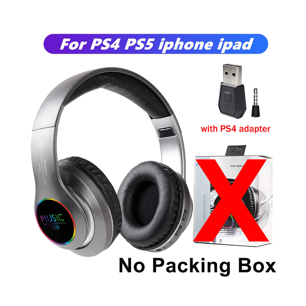 ( P4 Without Box)New Hifi Stereo Headphone Bluetooth Headphone Music Headphone Support Grey 9319708001952