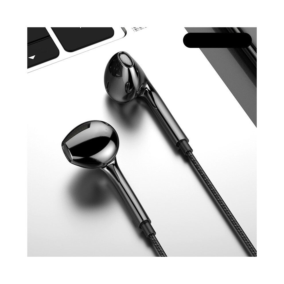 (Black)Crouch 1.2M Wired Headphone Stereo Bass In Ear 3.5Mm Wired Headphone With Microphone Black 9319708002003