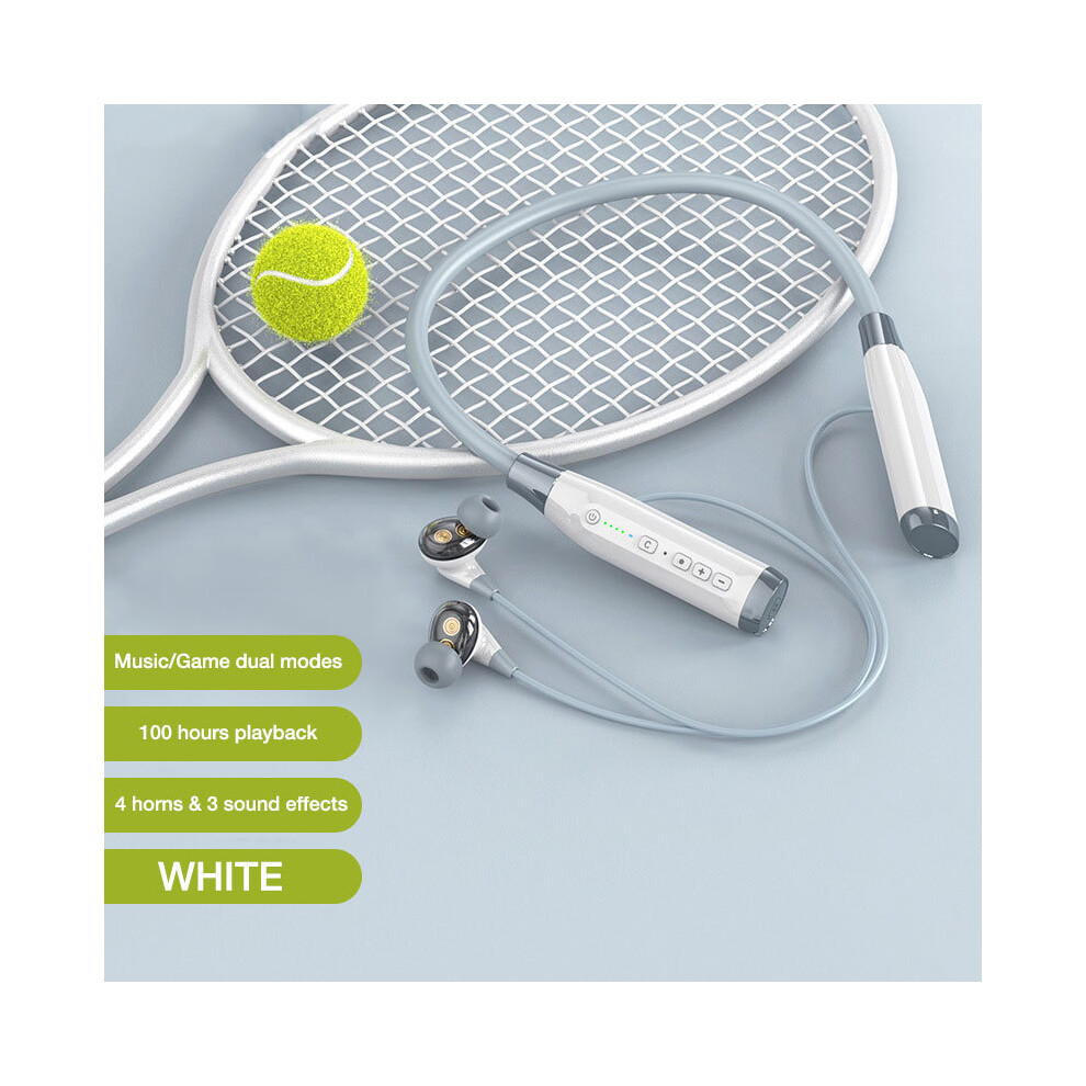 (White) 100 Hours Playback Wireless Headphones Bluetooth 5.0 Headphones Headphones Bass Stereo White 9319708002188