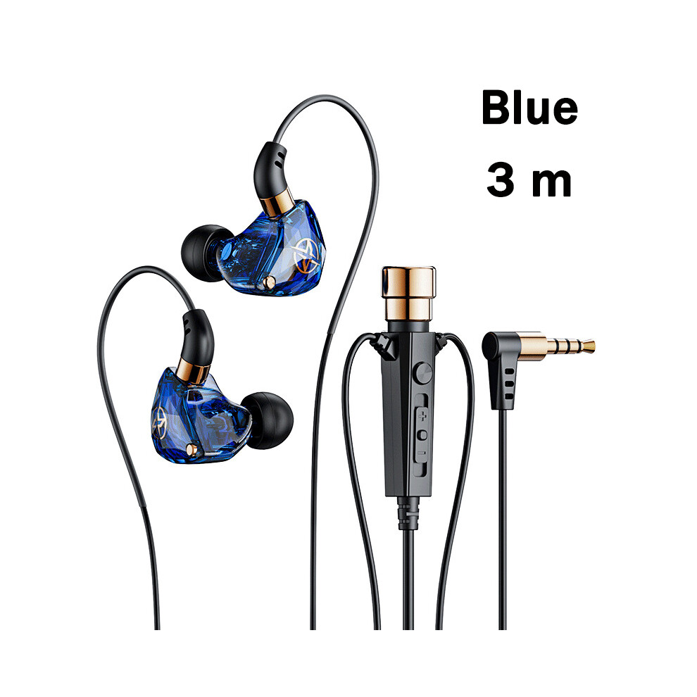 ( 3M)Kt02 Hifi Wired Headphones With Microphone Noise Canceling Dynamic Earbuds Blue 9319708002317