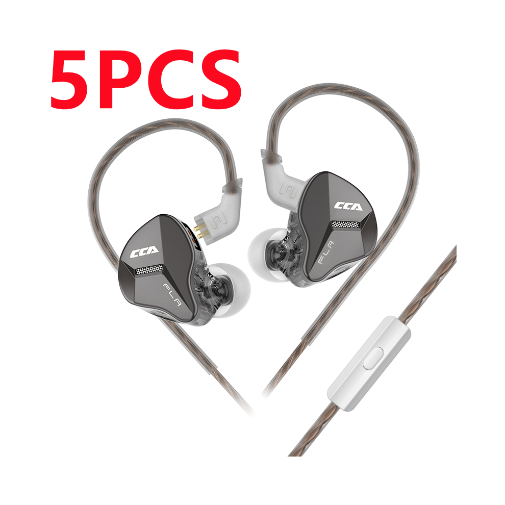(5Pcs Fla And Mic)Cca Fla Metal Hifi Wired Headset Microphone Headphone Headphone With Microphone 9319708002447