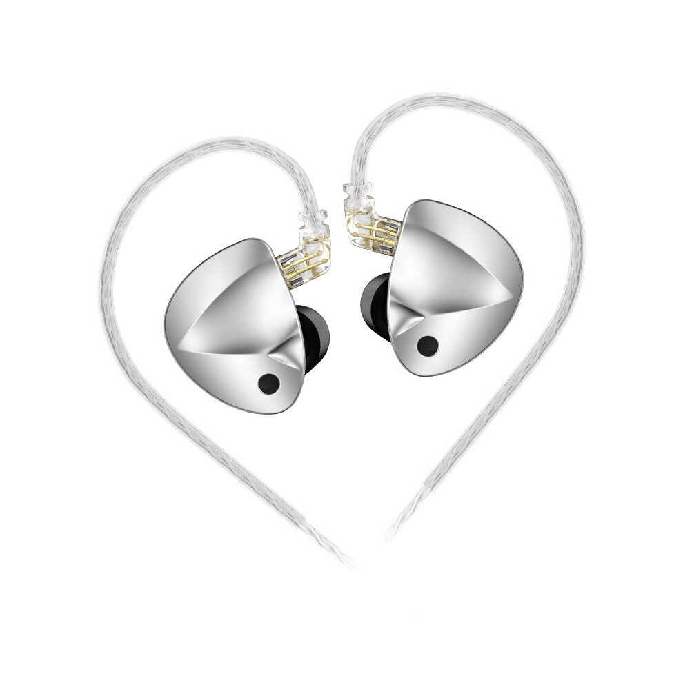 (D-Fi No Mic)Kz D-Fi 4-Level In-Ear Monitor Hifi Headphone Customizable Tuning Switch Headphone Silver 9319708003031