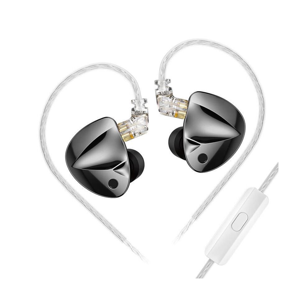 (D-Fi Mic)Kz D-Fi 4-Level In-Ear Monitor Hifi Headphone Customizable Tuning Switch Headphone Black 9319708003048