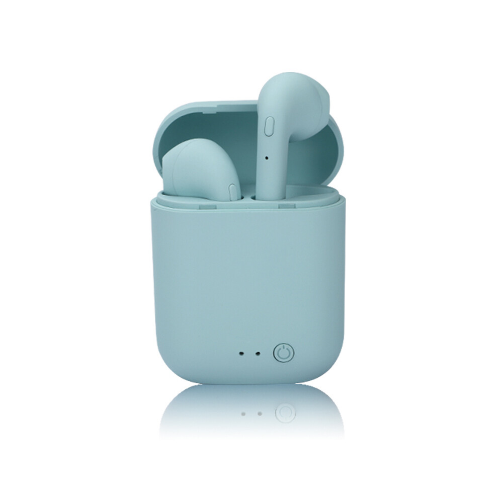 (Blue)Tws I12 Macaron Wireless Tooth Earphones Matte Sport Binaural Earbuds Wireless Blue 9319708003208