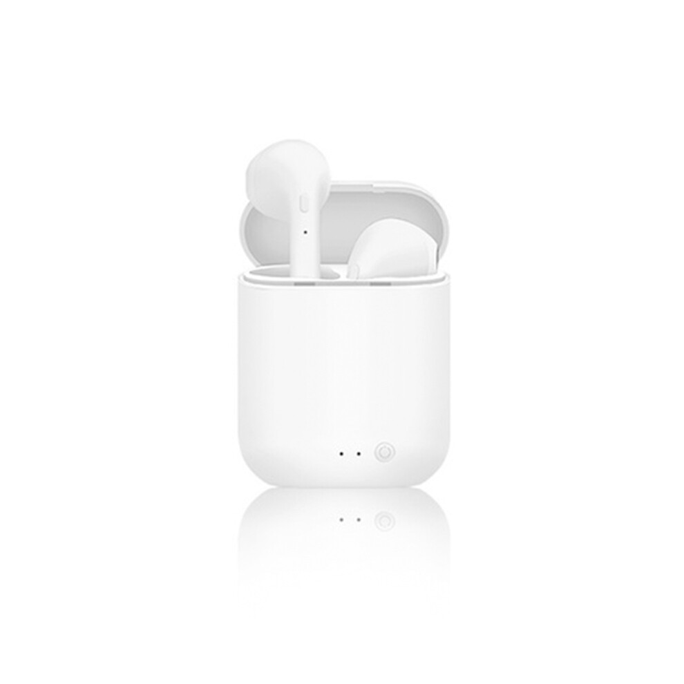 (White)Tws I12 Macaron Wireless Bluetooth Earphones Matte Sport Binaural Earbuds Wireless White 9319708003192