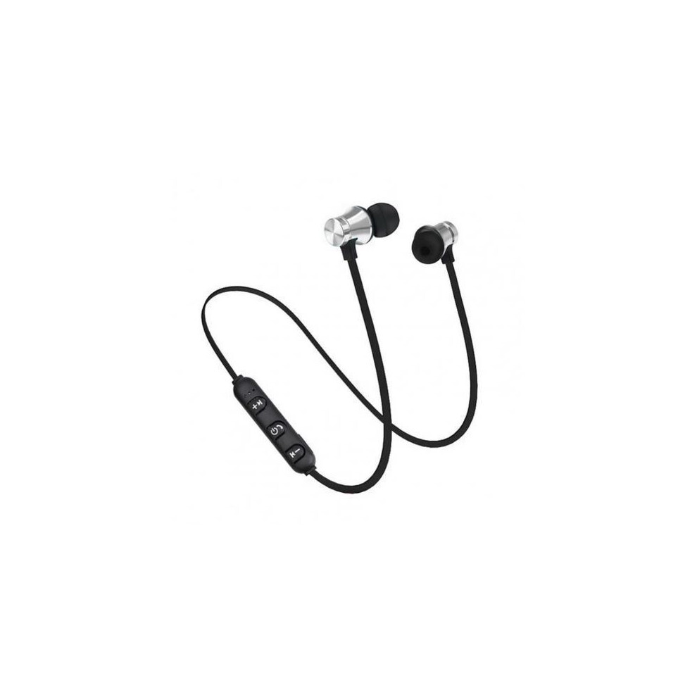 (Silver)Magnetic Wireless Headphones Bluetooth Headphone Stereo Sports Waterproof Earbuds Silver 9319708003260