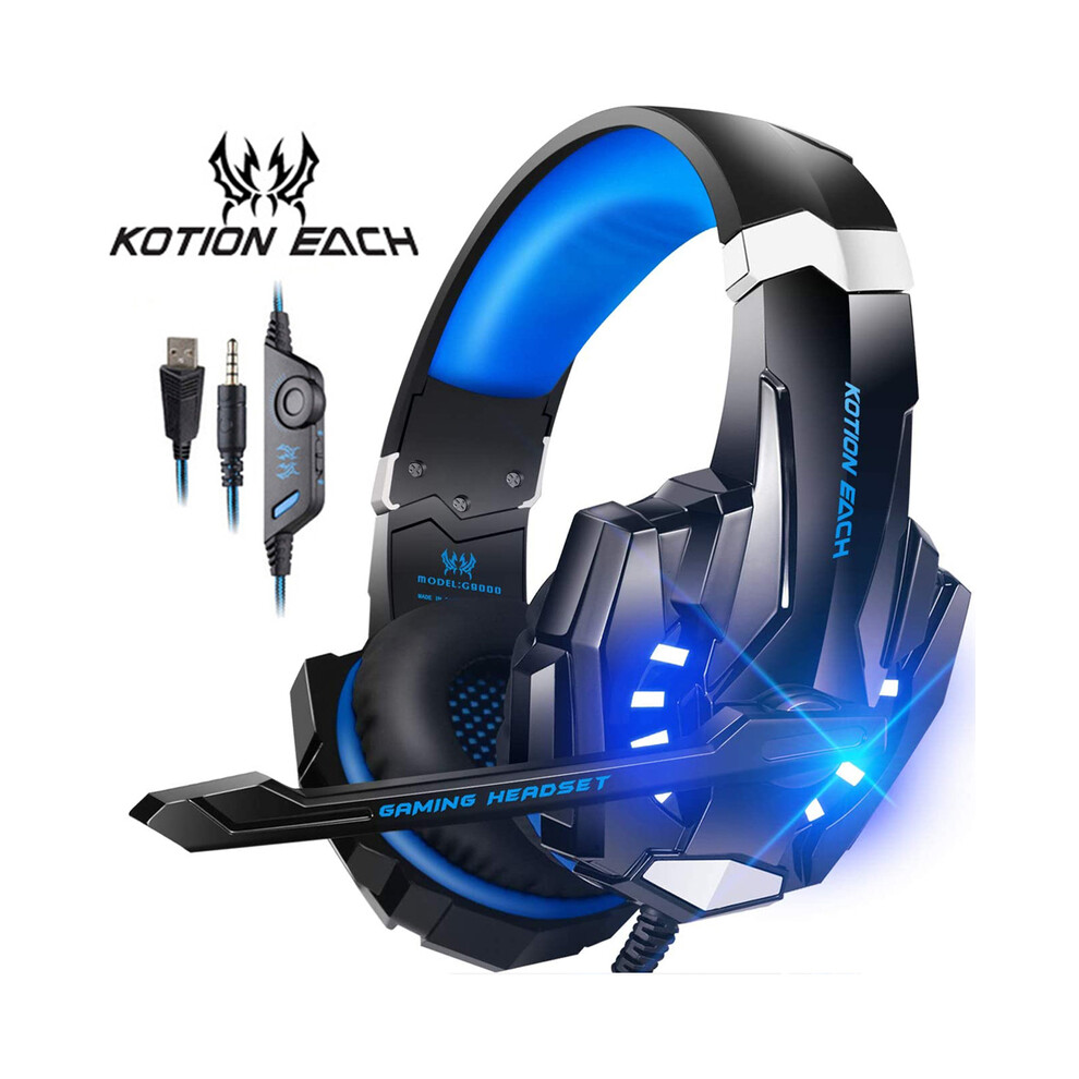 (G9000 )Kotion Each Gaming Headset Casque Deep Bass Stereo Gaming Headset With Mic Led Blue/Light 9319708003222