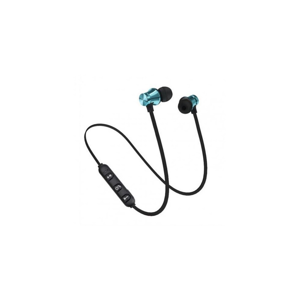 (Blue)Magnetic Wireless Headphones Tooth Headphone Stereo Sports Waterproof Earbuds Blue 9319708003277