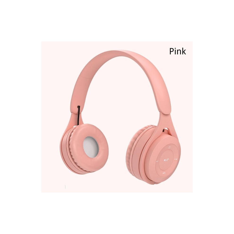 (Pink)Macaron Headphones Kids Wireless Bluetooth Headphone Stereo Headphone Gaming Headset Pink 9319708004014