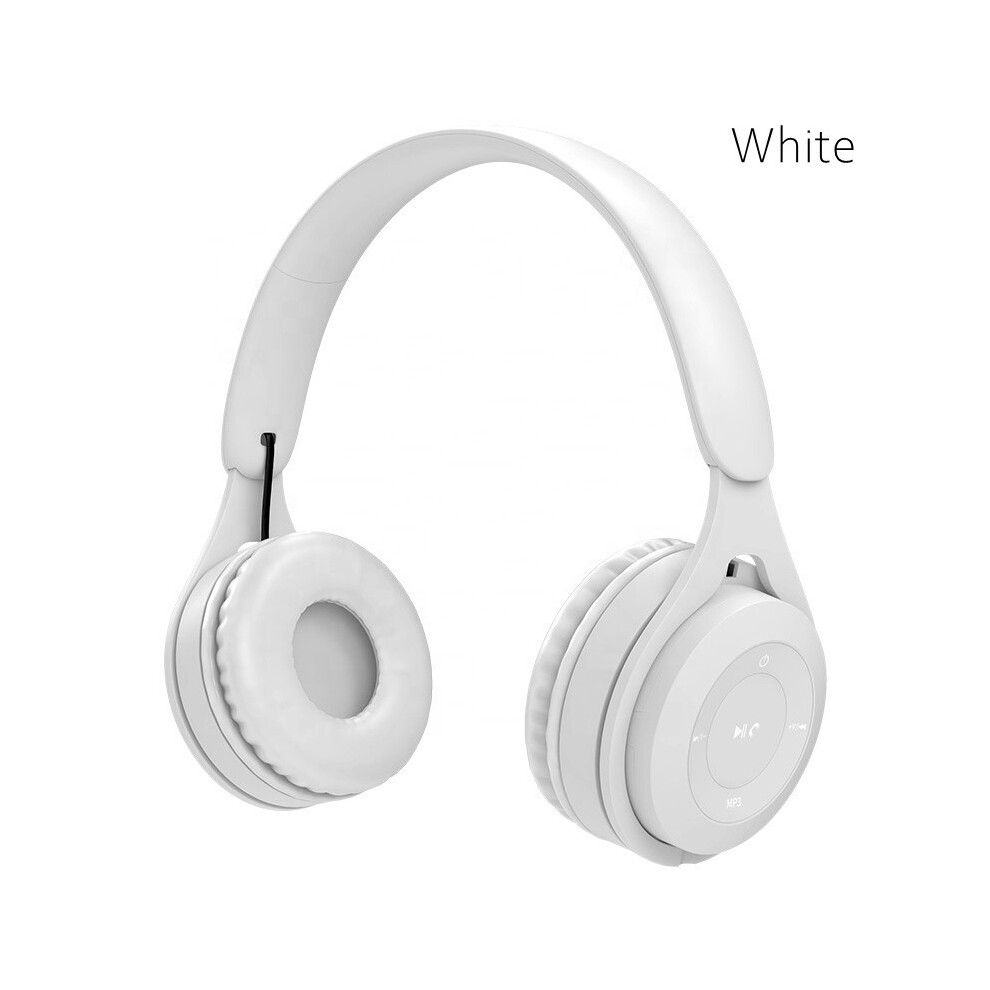 (White)Macaron Headphones Kids Wireless Bluetooth Headphone Stereo Headphone Gaming Headset White 9319708004021