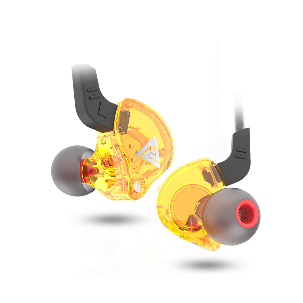 (Ak6 A)Qkz Ak6 Wired Headphones Dual Drive Hifi Headphones With Microphone 3.5Mm Sport Yellow 9319708004182