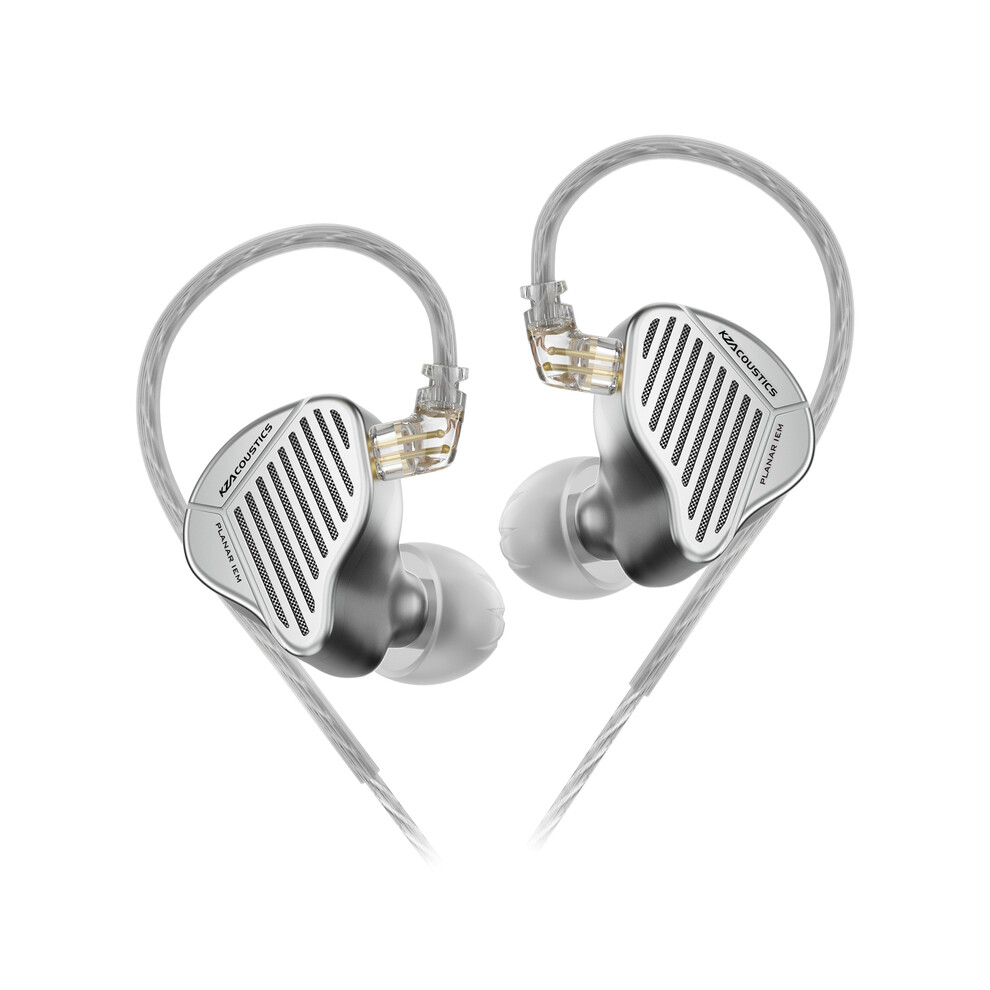 (Pr1 Hifi No Mic)Kz Pr1 Dual Cavity Planar Driver 13.2Mm Drive Unit Headphones Music Headphones Hifi Black/Silver 9319708004359