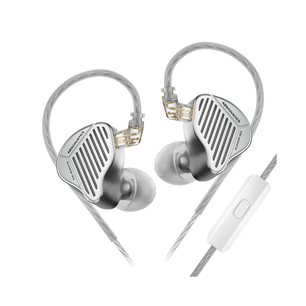 (Pr1 Hifi Mic)Kz Pr1 Dual Cavity Planar Driver 13.2Mm Drive Unit Headphones Music Headphones Hifi Black/Silver 9319708004373