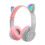 (GRIGIO) Auricolare Bluetooth con orecchie di gatto e LED, compatibile con cuffie wireless per bambini 1