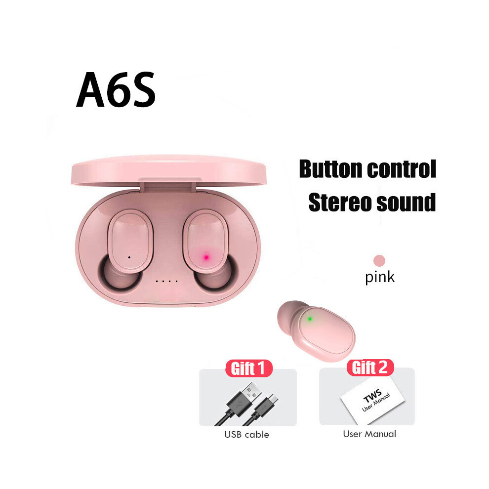 (Pink)Tws Bluetooth Headphones Wireless Headphones Stereo Noise Canceling Headphones Pink 9319708004069