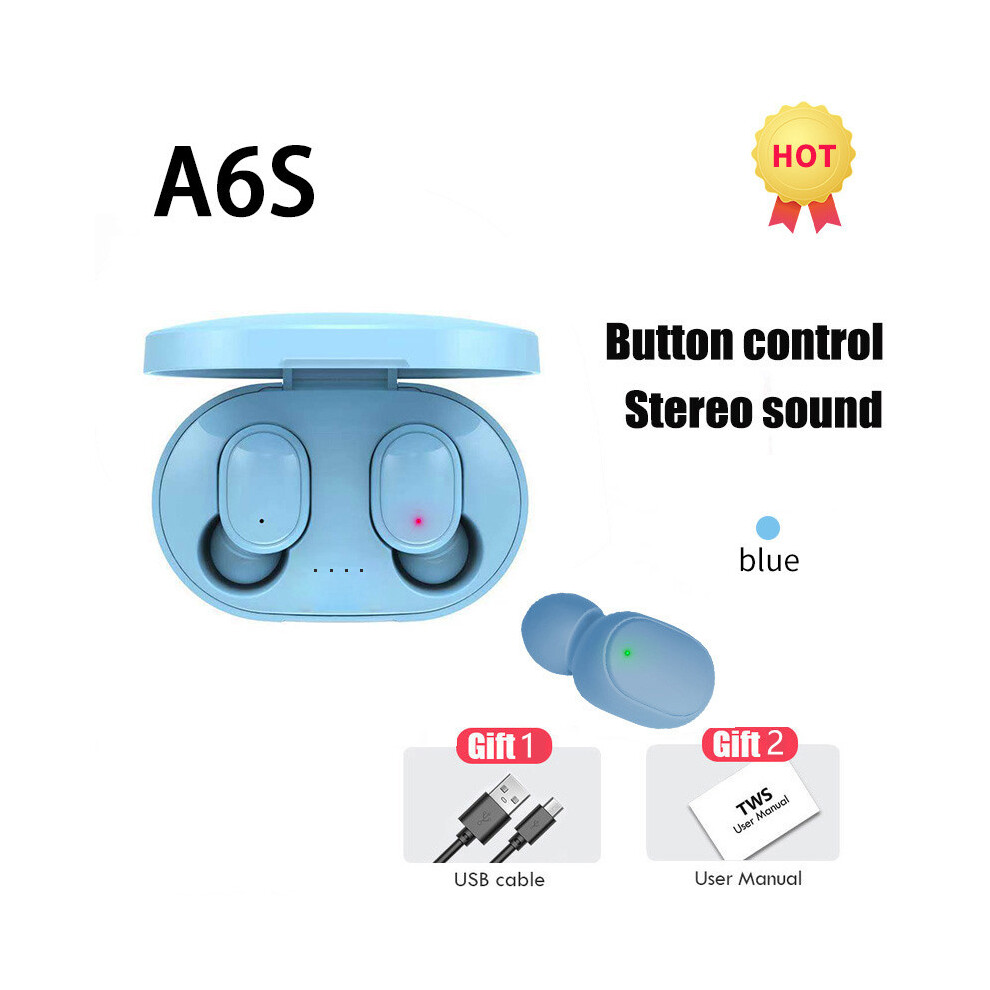 (Blue)Tws Tooth Earphones Wireless Headphones Stereo Noise Canceling Headphones With Mic Blue 9319708004038