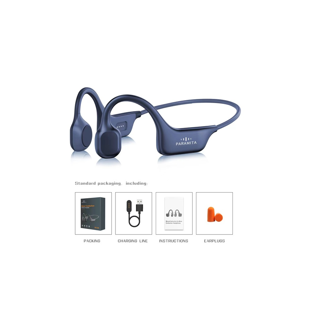 (Dg08 )Dg08 Conduction Headphone Wireless Tooth Headphone With Mic Bt 5.3 Ipx7 Waterproof Blue 9319708004823