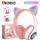 (Verde) Cuffie stereo Bluetooth5.0 con microfono e scheda TF wireless, con orecchie di gatto carine 2
