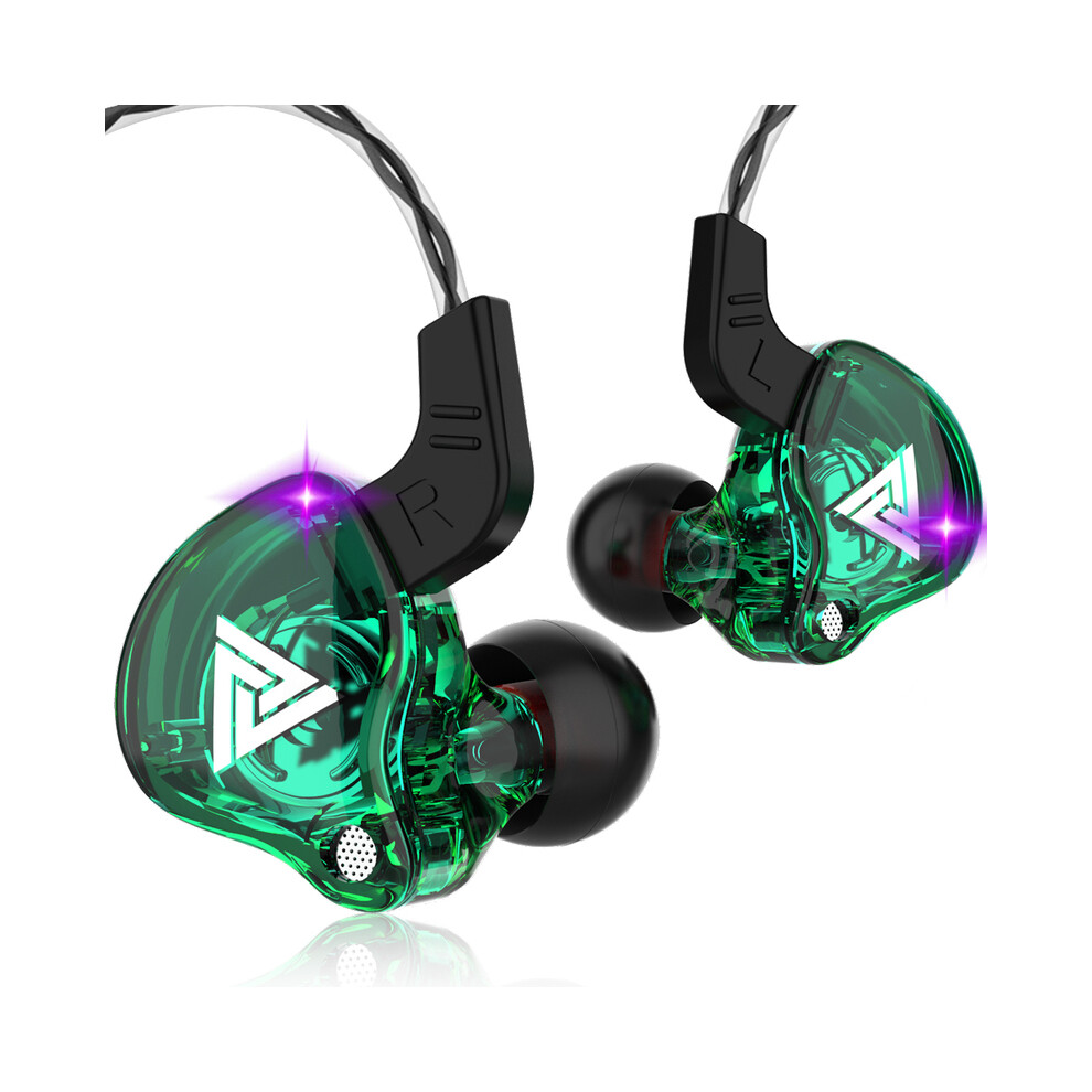 ( With Microphone)Qkz Ak6 Hifi Wired Earphone Race Sport Headphone Bass Stereo Noise Canceling Green 9319708006025